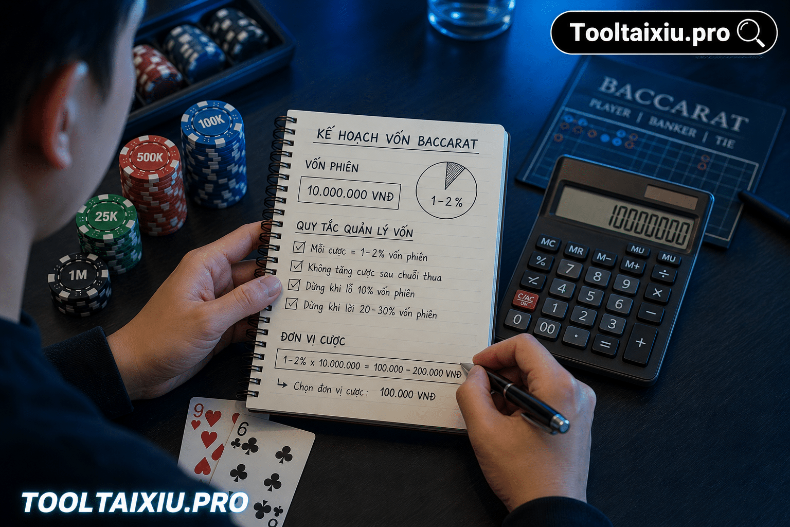 Khung quản lý vốn Baccarat: vốn phiên, đơn vị cược