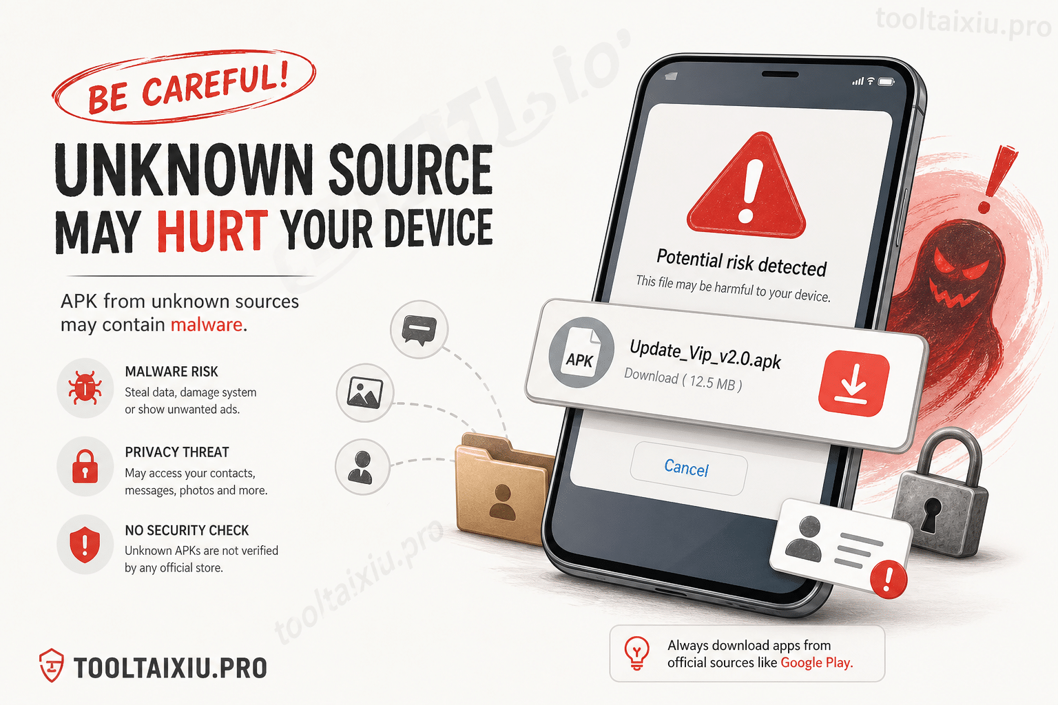 Rủi ro khi tải APK tool tài xỉu sai nguồn